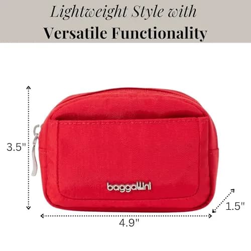 Baggallini Mini Cosmetic Pocket Scarlet 12 cm (4.9 in) x 8 cm (3.5 in) x 3 cm (1.5 in) | Lightweight Travel Makeup Organizer thumbnail 2