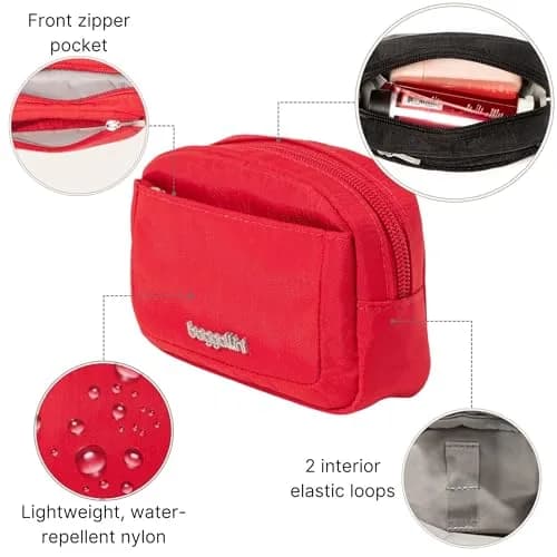 Baggallini Mini Cosmetic Pocket Scarlet 12 cm (4.9 in) x 8 cm (3.5 in) x 3 cm (1.5 in) | Lightweight Travel Makeup Organizer thumbnail 3