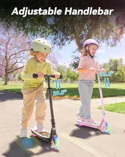 Gyroor KS2 Kids Electric Scooter, 5 MPH, LED Light-Up Wheels, Black | Safe, Adjustable & Light for Kids 6-12 thumbnail 6