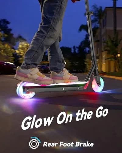 Gyroor KS2 Kids Electric Scooter, 5 MPH, LED Light-Up Wheels, Black | Safe, Adjustable & Light for Kids 6-12 thumbnail 3
