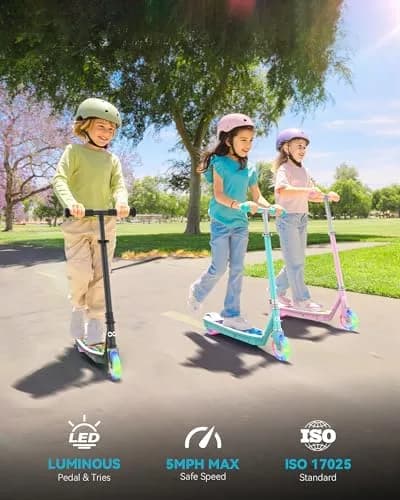 Gyroor KS2 Kids Electric Scooter 5 MPH 4in Wheels | LED Light-Up Wheels & Deck thumbnail 2