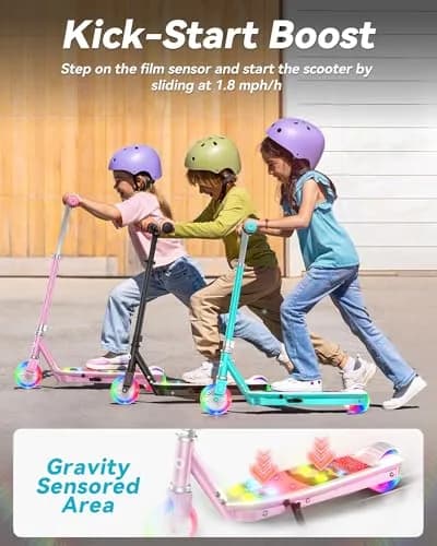 Gyroor KS2 Kids Electric Scooter Pink 5 MPH | LED Light-Up Wheels & Adjustable Handlebar thumbnail 4
