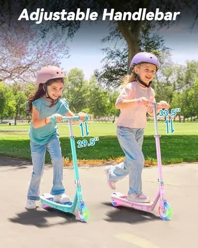 Gyroor KS2 Kids Electric Scooter Pink 5 MPH | LED Light-Up Wheels & Adjustable Handlebar thumbnail 6