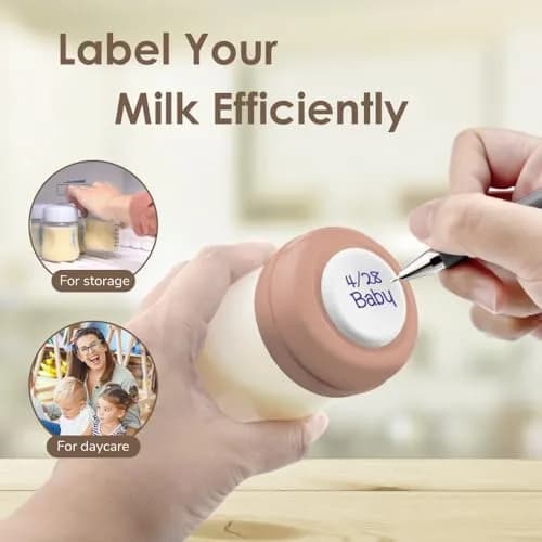 Maymom Screw Lids Travel Caps with Rewritable Sealing Disc for Avent Bottles 6 Count (Brown) | Leak-Proof & Travel-Friendly thumbnail 4