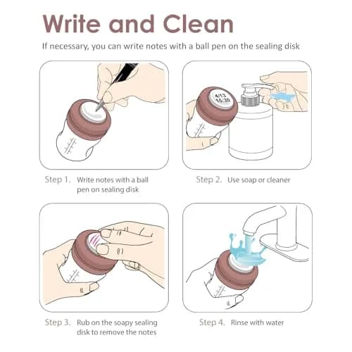Maymom Screw Lids Travel Caps with Rewritable Sealing Disc for Avent Bottles 6 Count (Brown) | Leak-Proof & Travel-Friendly thumbnail 9