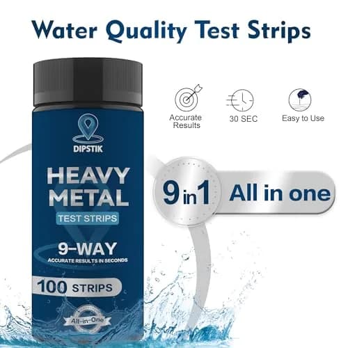 DIPSTIK 9 Way Heavy Metals Water Test Strips 100ct | Accurate Home Water Testing Kit for Iron, Mercury, Lead & More thumbnail 3