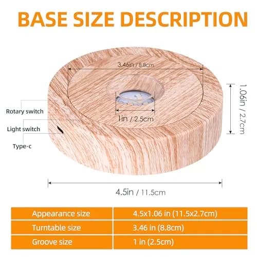 EUSTUMA Rotating LED Display Base Colorful Light Crystal Stand | Suitable for Glass Art & Holiday Decor thumbnail 5