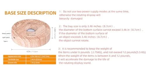 EUSTUMA Rotating LED Display Base Colorful Light Crystal Stand | Suitable for Glass Art & Holiday Decor thumbnail 7