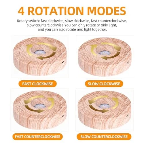 EUSTUMA Rotating LED Display Base Colorful Light Crystal Stand | Suitable for Glass Art & Holiday Decor thumbnail 3