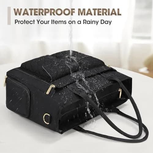 RAINSMORE Teacher Tote Bag with Lunch Compartment for Women | 15.6 inch Laptop & Insulated Side Pockets thumbnail 8