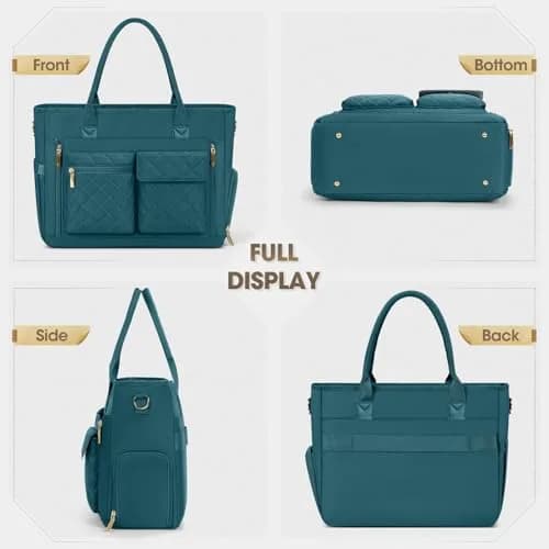 RAINSMORE Teacher Tote Bag with Lunch Compartment for Women | 15.6 inch Laptop, Water-Resistant, Multi-Pocket thumbnail 9