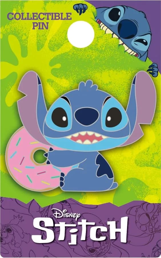 Disney Stitch with Donut Enamel Pin | Unisex Metal & Enamel Badge for Bags & Jackets - main product image