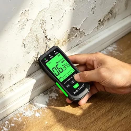 RDINSCOS Pin Type Moisture Meter with Replaceable Pins, Digital LCD Display, 3 AAA Batteries Included (Black/Green) thumbnail 5