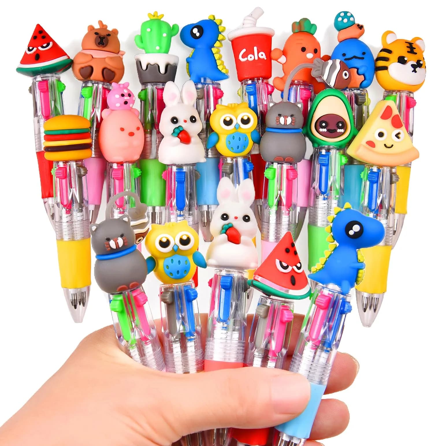 BIMORITA 15Pcs Mini Multicolor 4-in-1 Ballpoint Pens | Smooth Ink Flow, Acid-Free Paper - main product image