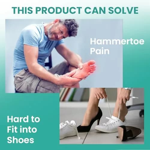 Welnove Hammertoe Corrector - 6 Pack Toe Splints - Soft Gel Toe Straighteners - Realign Bent, Curled, Crooked, Claw, Hammer Toes (Blue) thumbnail 5
