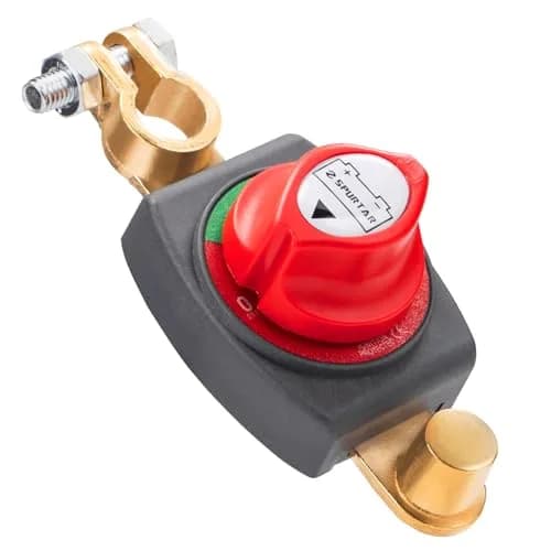 Spurtar Red Top Post Battery Disconnect Switch 12V-48V 275A | Heavy Duty Copper for Cars, Boats, RVs thumbnail 1
