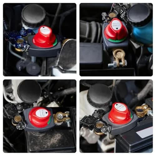 Spurtar Red Top Post Battery Disconnect Switch 12V-48V 275A | Heavy Duty Copper for Cars, Boats, RVs thumbnail 4