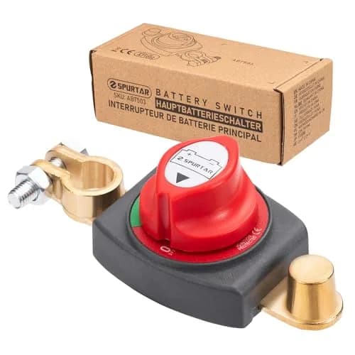 Spurtar Red Top Post Battery Disconnect Switch 12V-48V 275A | Heavy Duty Copper for Cars, Boats, RVs thumbnail 7