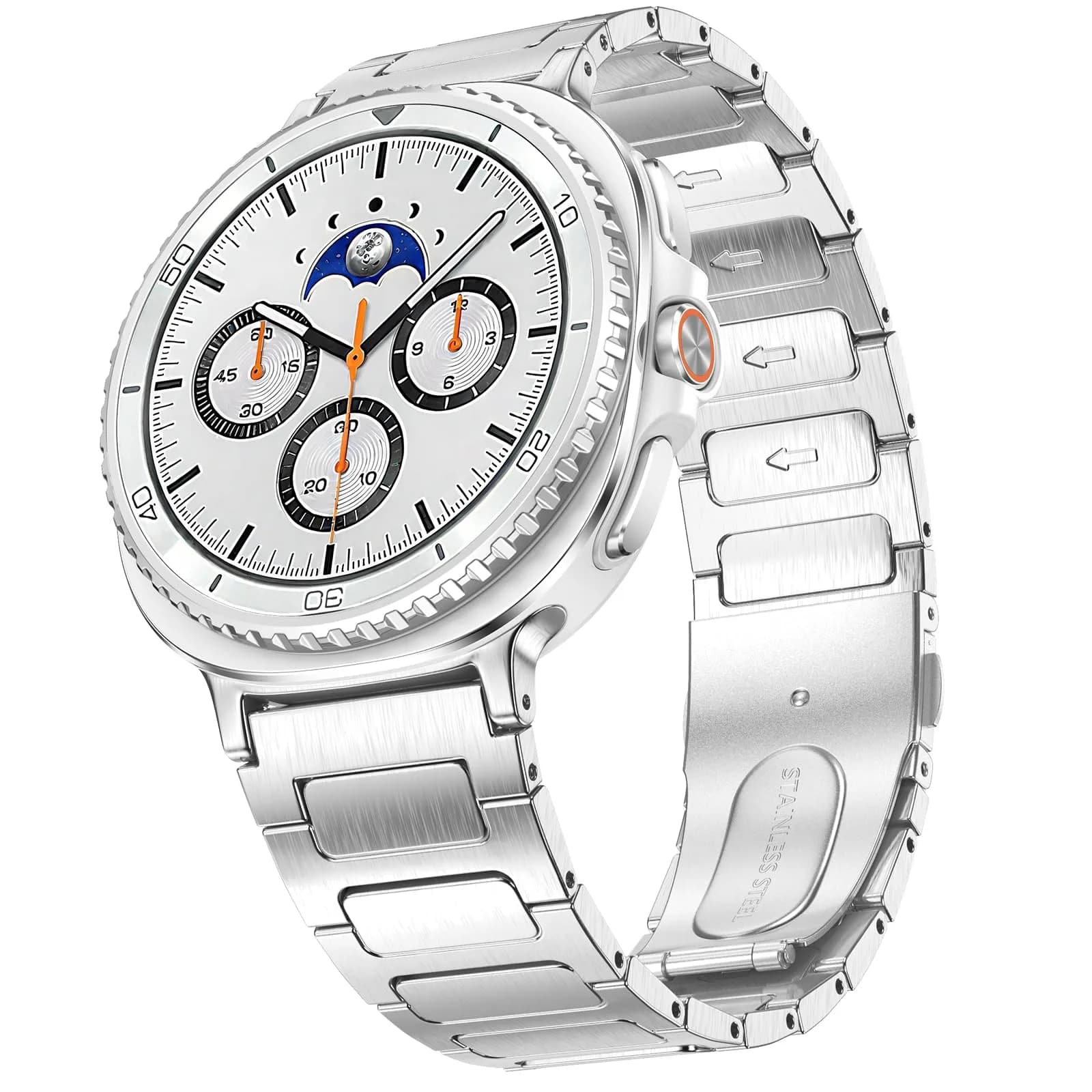 KOREDA Metal Band for Samsung Galaxy Watch 8 Classic 46mm/Galaxy Watch 8 40mm 44mm | Solid Stainless Steel Business Strap — Silver