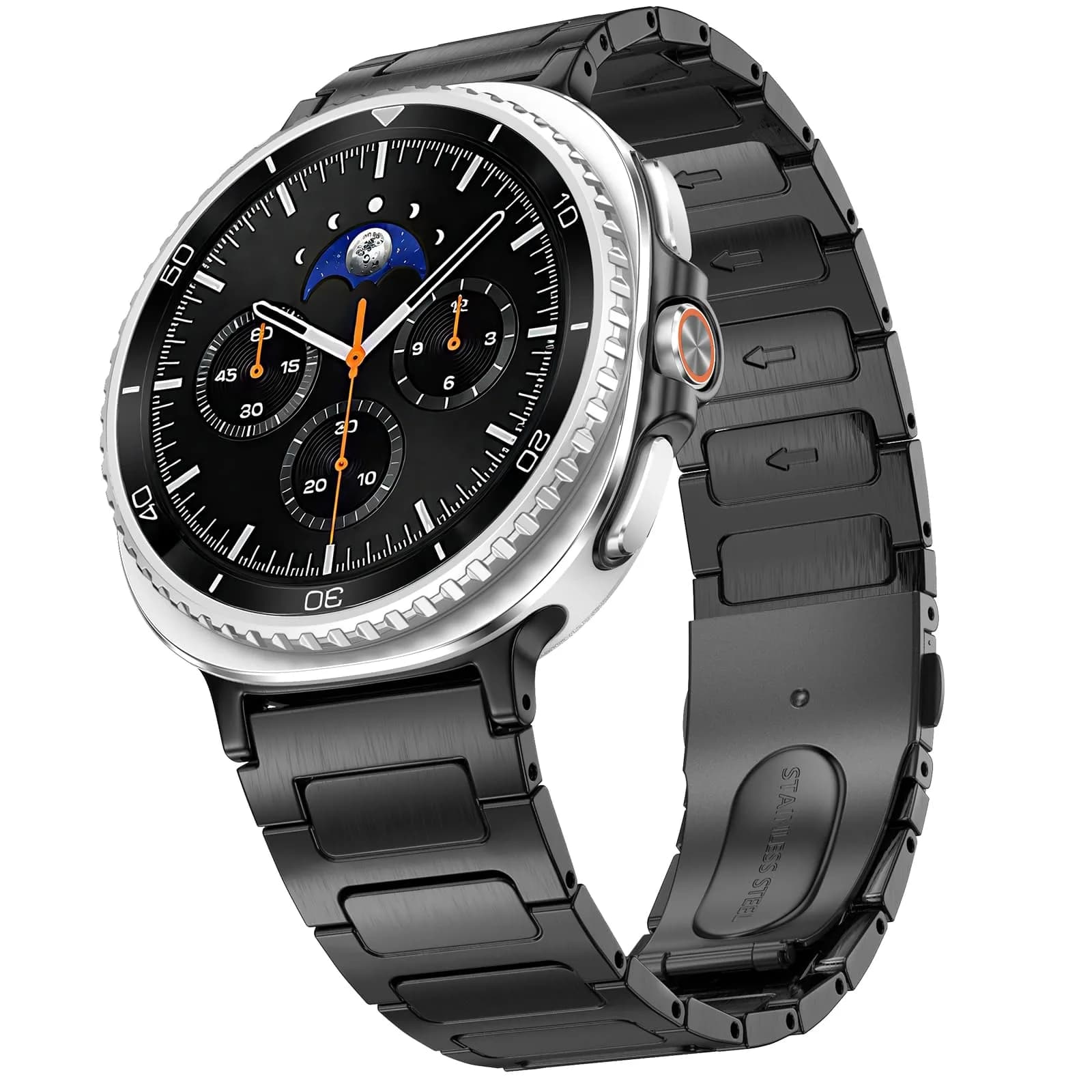 KOREDA Metal Band for Samsung Galaxy Watch 8 Classic 46mm/Galaxy Watch 8 40mm 44mm | Solid Stainless Steel Business Strap — Black