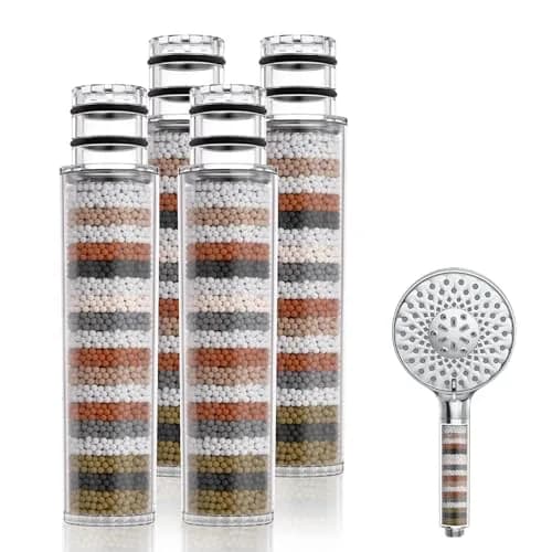 SR SUN RISE Shower Filter Replacement Cartridge 4-Pack | Multi-Stage Filtration for Hard Water thumbnail 1