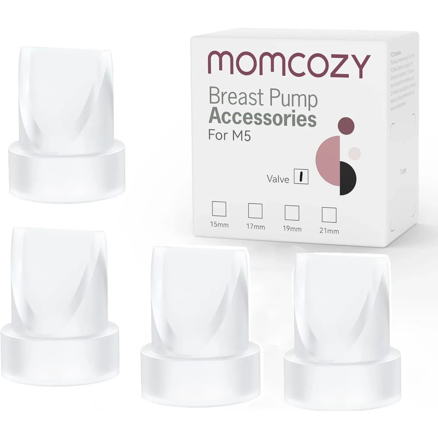 Momcozy M5 Original Replacement Duckbill Valves 4 PCS | BPA-Free Silicone for Wearable Breast Pumps - main product image