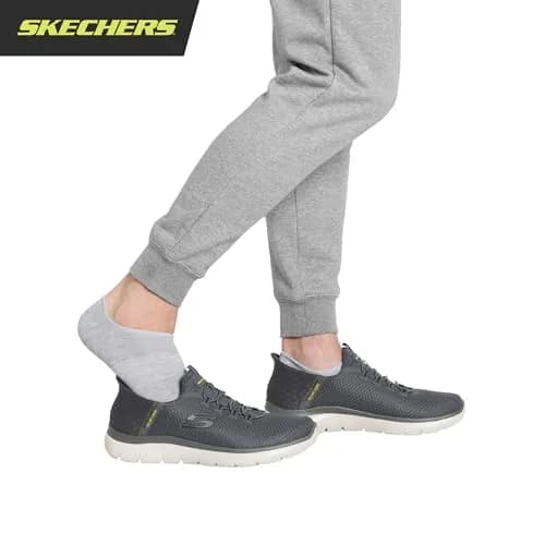 Skechers Men's Slip-ins 6-Pack Performance No Show Socks, White/Light Grey/Black, Shoe Size 10-13 thumbnail 5