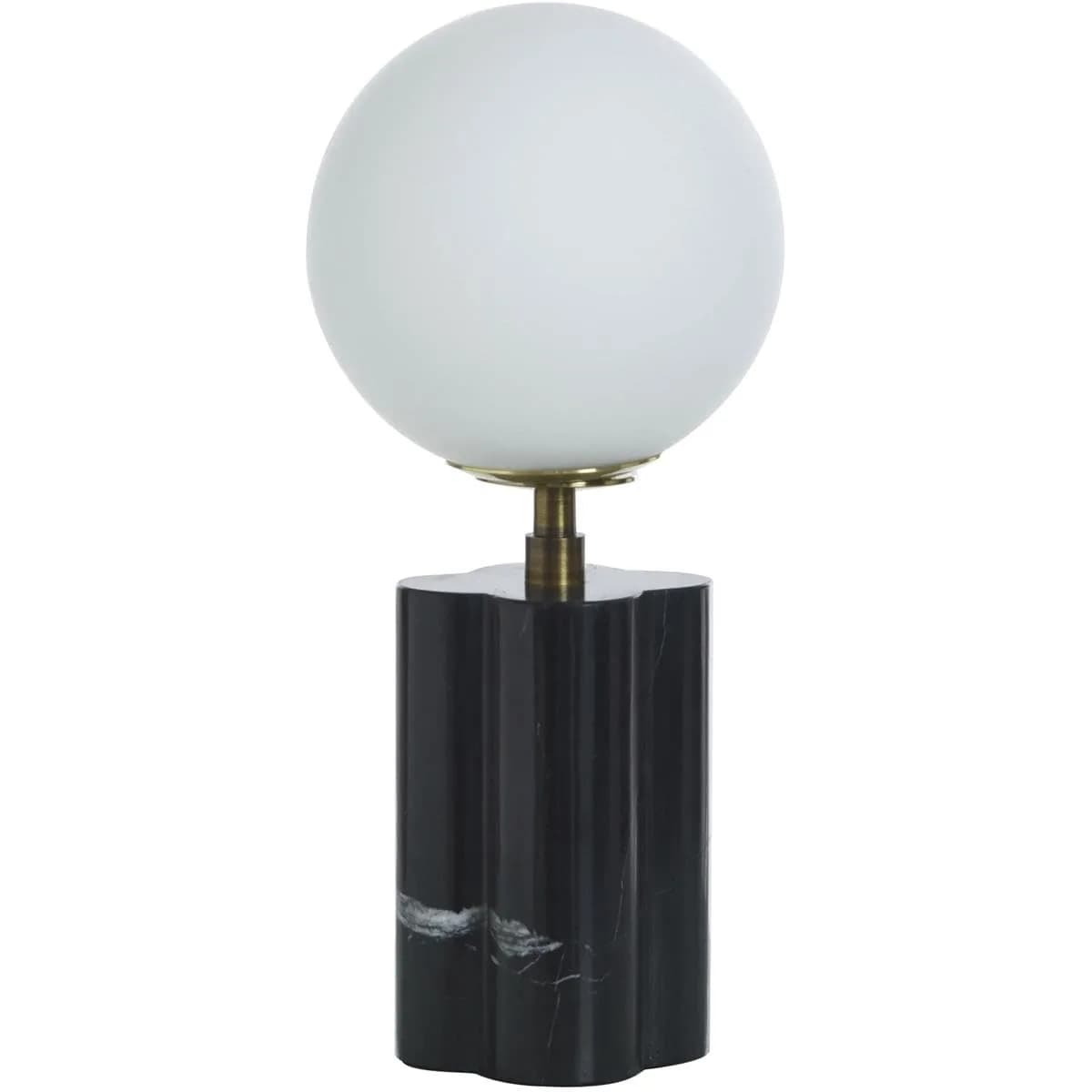 Stylecraft Home Collection TDL212138DS 15W Table Lamp - Black Marble | Modern Orb Shade with Dimmer