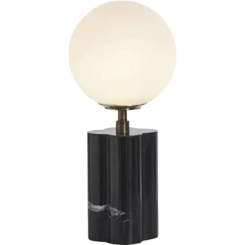 Stylecraft Home Collection TDL212138DS 15W Table Lamp - Black Marble | Modern Orb Shade with Dimmer thumbnail 2