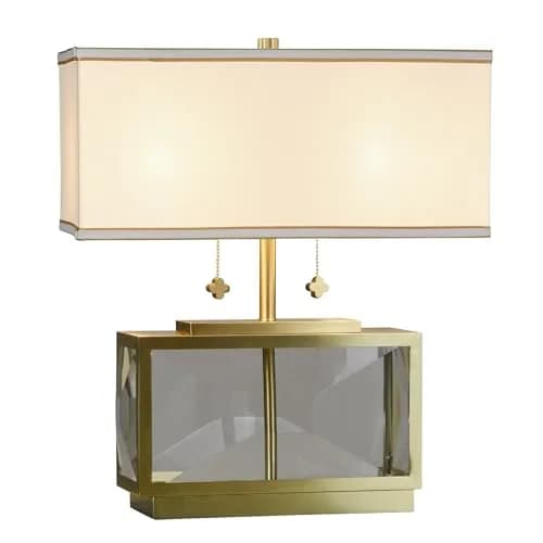 Stylecraft Home Collection TDL212159DS Celeste - 2 Light Table Lamp-21 Inch Tall and 18 Inch Wide, Finish Color: Polished Brass/Clear | Geometric Modern Design thumbnail 2