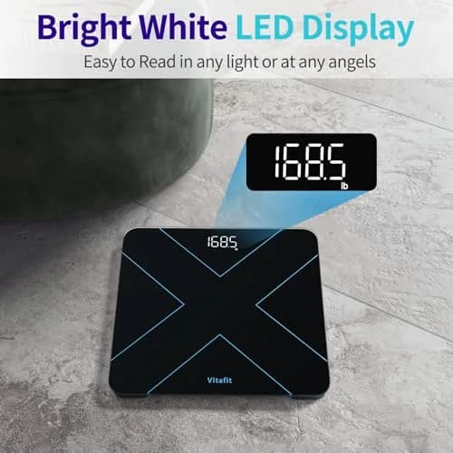 Vitafit Smart Digital Bathroom Scale for Body Weight, 182kg (400lb) | High Precision 0.05kg (0.1lb) with App Sync thumbnail 6