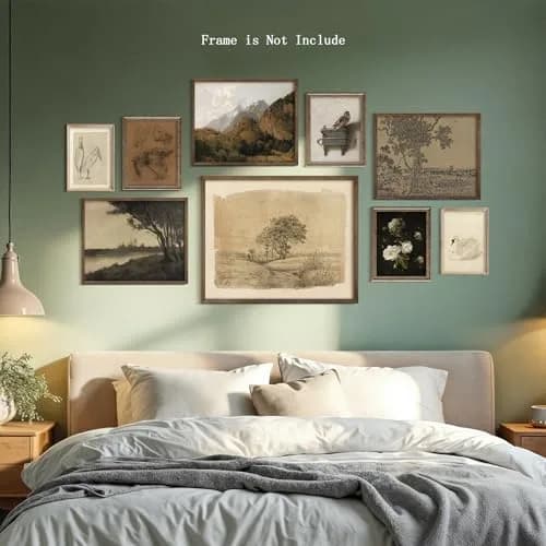Vodefoad 9Pcs Vintage Gallery Wall Art Decor Prints | Rustic French Country Nature Landscape thumbnail 7