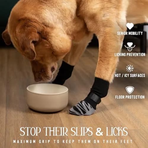 DOK TigerToes XXXL Non-Slip Dog Socks (9.4" Length / 23.8cm) | Extra-Thick Grip for Hardwood Floors & Hot Pavement thumbnail 2