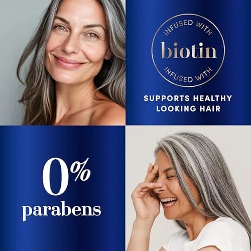 Hair Biology Biotin-Infused Purple Shampoo & Conditioner Set for Grey Hair | Anti-Brassiness, Moisturizing, Color-Safe, Silver & Glowing, 12.8 Fl Oz Each, 2 Pack thumbnail 5