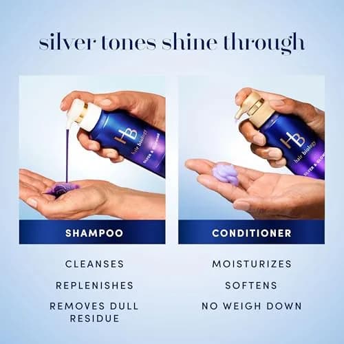 Hair Biology Biotin-Infused Purple Shampoo & Conditioner Set for Grey Hair | Anti-Brassiness, Moisturizing, Color-Safe, Silver & Glowing, 12.8 Fl Oz Each, 2 Pack thumbnail 7