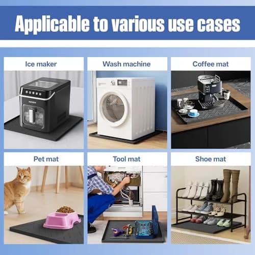 EWX Water Cooler Mat – 19.7" x 19.7" Silicone Spill-Proof Waterproof Floor & Countertop Mat thumbnail 5