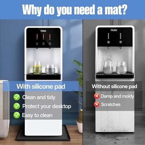 EWX Water Cooler Mat – 19.7" x 19.7" Silicone Spill-Proof Waterproof Floor & Countertop Mat thumbnail 3