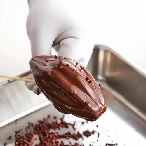 Fchil Silicone Cocoa Bean Mold 6-Cavity (2 Molds, 12 Cavities Total) | Professional Chocolate Candy Making thumbnail 7