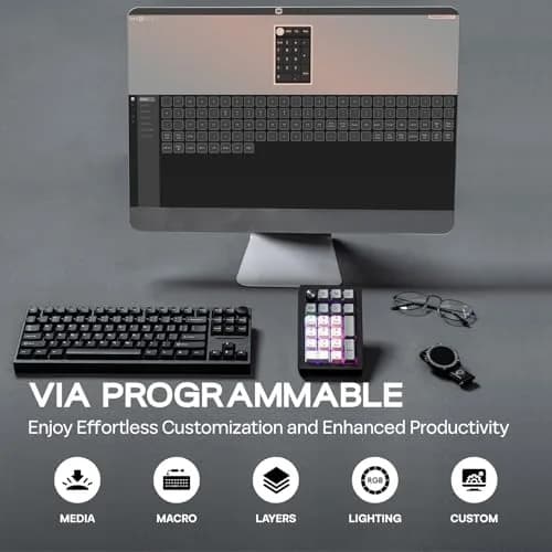 EPOMAKER EK21 VIA Gasket Numpad 20 Keys + Knob | Hot-Swappable Mechanical Keyboard with RGB Backlight & 1000mAh Battery thumbnail 3