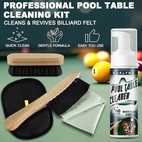 KukLynx Pool Table Cleaning Kit with Foam Spray & Brushes | Professional Billiards Accessories (70-120c) thumbnail 3