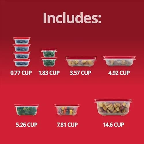 Rubbermaid EasyStore 22-Piece Food Storage Container Set | Stackable & Nestable for Kitchen Organization thumbnail 6