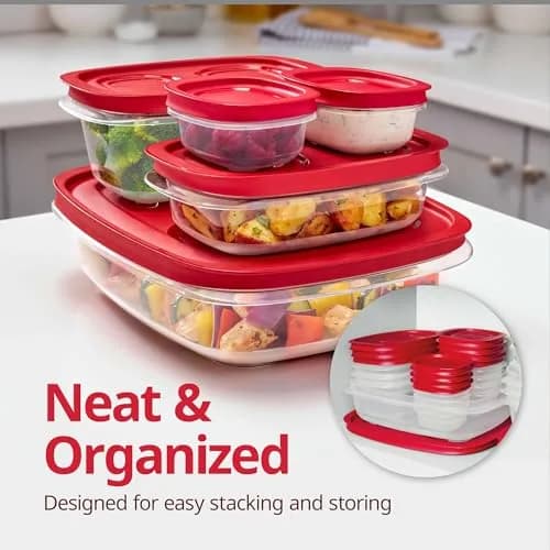 Rubbermaid EasyStore 22-Piece Food Storage Container Set | Stackable & Nestable for Kitchen Organization thumbnail 2