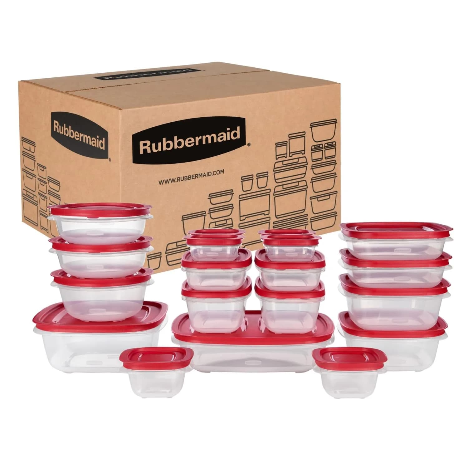 Rubbermaid EasyStore 22-Piece Food Storage Container Set | Stackable & Nestable for Kitchen Organization — 38-Piece