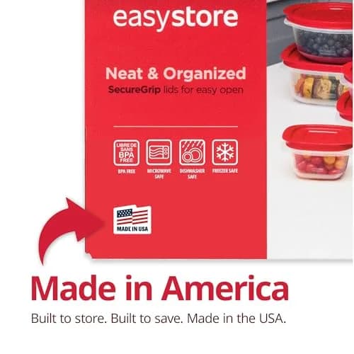 Rubbermaid EasyStore Food Storage Containers, 38-Piece Set, 2.88 kg (6.2 lb) | Stackable & Airtight Kitchen Organization thumbnail 2