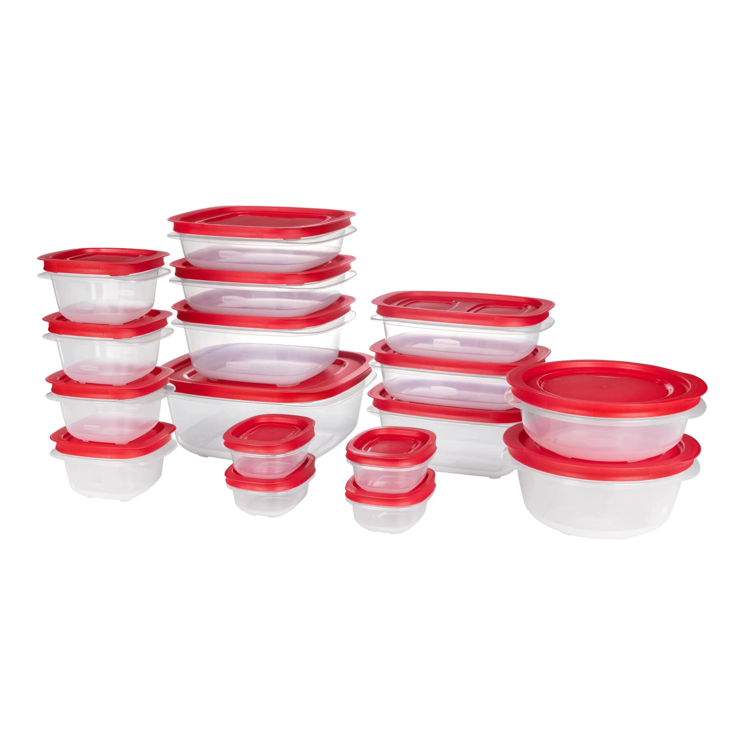 Rubbermaid EasyStore 22-Piece Food Storage Container Set | Stackable & Nestable for Kitchen Organization — 34-Piece