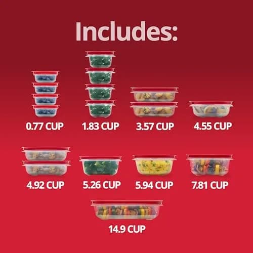 Rubbermaid EasyStore Food Storage Containers, 34-Piece Set | Stackable & Airtight Containers with Lids thumbnail 6
