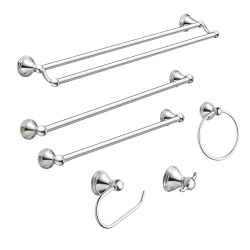 Moen Preston Polished Chrome Hand-Towel Ring 3-Pack | 19.1 cm (7.5 in) Wall Mounted Holder thumbnail 4