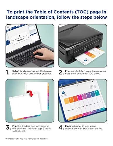 Avery Ready Index 8-Tab Dividers, Multicolor, 24 Sets of 8 Tabs (48 Total Sets) | Customizable Table of Contents for 3-Ring Binders thumbnail 8