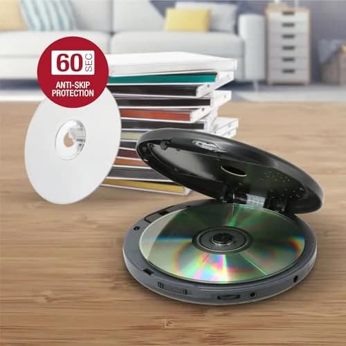 GPX PC332B Portable CD Player with FM Radio & Earbuds - Black, Pack of 6 | 18.79cm (7.4in) x 15.49cm (6.1in) x 4.7cm (1.85in) thumbnail 3