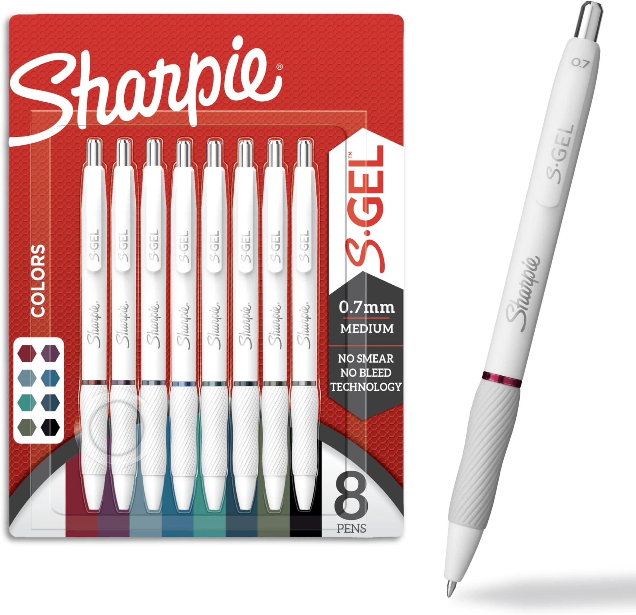 Sharpie S-Gel Pens, Fashion Barrel White Pearl, Medium Point (0.7mm), Bold Ink Colors | Vivid, Smudge-Free Writing - main product image